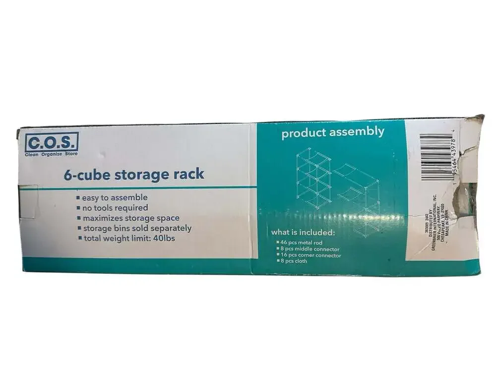C.O.S. Clean Organize Store 6-Cube Storage Rack Modular Organizer